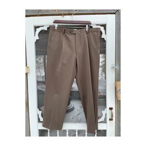 Pronto Uomo Brown Dress Pant 100% Wool Tailored Sz 40